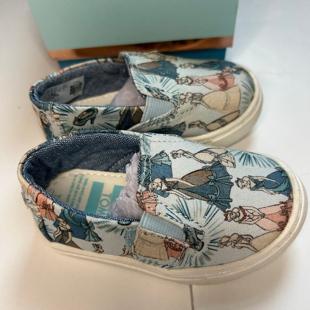 NWT Toms Disney Blue Cinderella Luca Shoe 4 - Picture 3 of 5